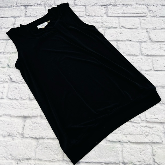 Calvin Klein Tops - Calvin Klein Sleeveless Knit Top Womans Size Small Loose Fit Gathered Waist